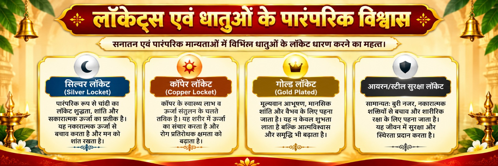 लॉकेट्स एवं धातुओं के पारंपरिक विश्वास